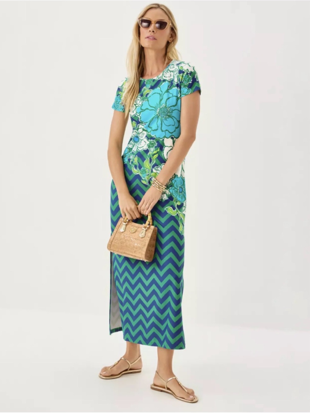 Lilly Pulitzer Kaden UPF 50+ Maxi Dress in Starlight Navy Size L NWT